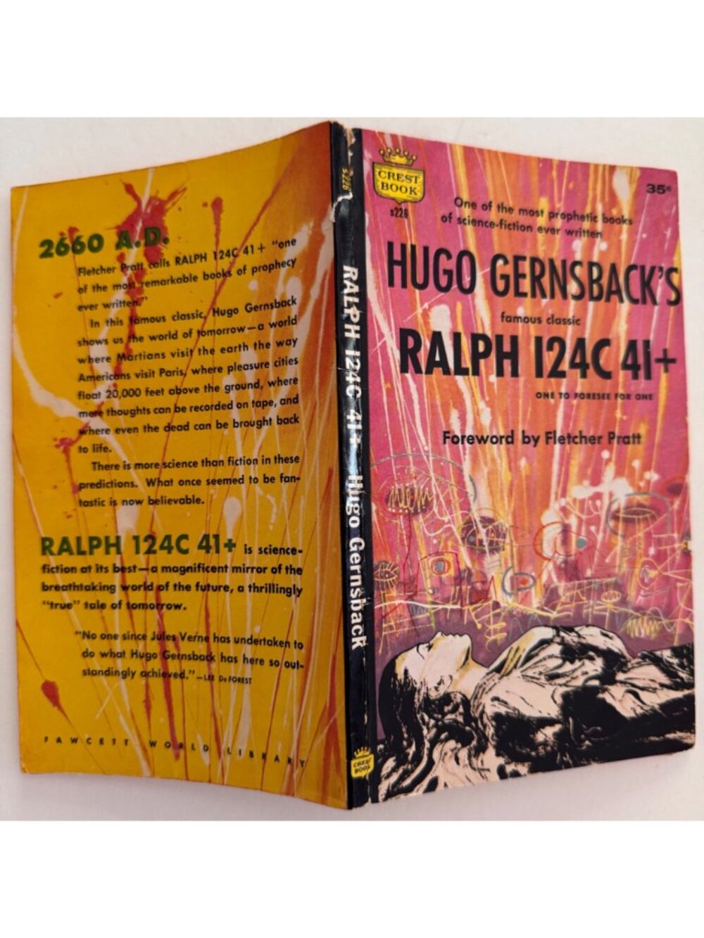 Hugo Gernsbacks Ralph 124C 41+ PB 1958 Crest Reprint Foreword Fletcher Pratt Vtg - Picture 6 of 16